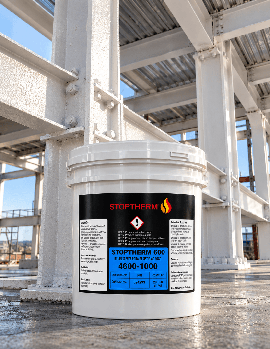 Balde do produto StopTherm 600 em ambiente de aplicação
